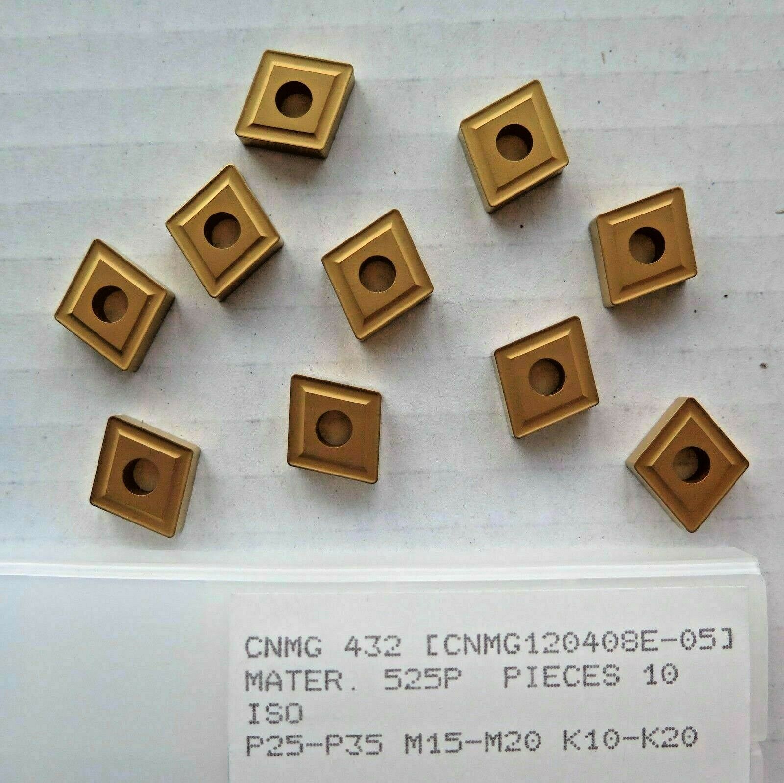 10 New Pcs CNMG 432 Carbide Inserts Gold Turning Lathe Grade PRAMET SECO